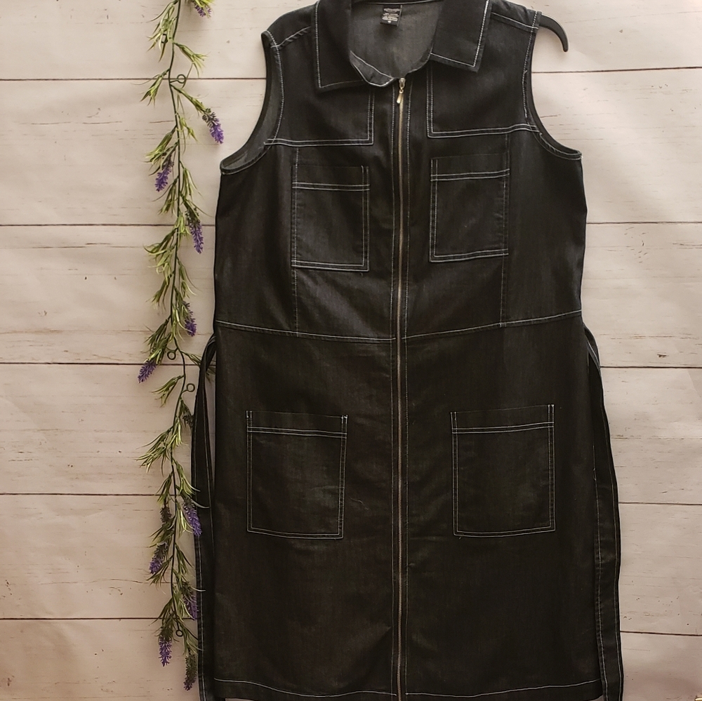 Eighty Eight Demim Like Sleeveless Dress (16)